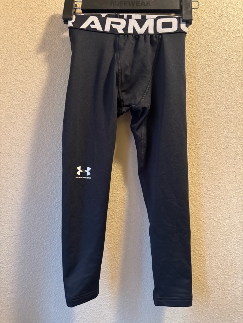 Under Armour Black Kids' Performance Leggings with White Logo
